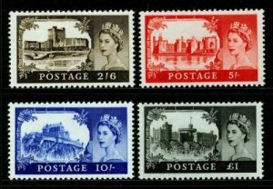 SG595a-598a, castles SET, NH MINT. Cat £15. 