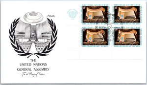 UN UNITED NATIONS FIRST DAY COVER THE GENERAL ASSEMBLY 1978 CACHET #1
