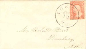 United States Massachusetts Lowell c1855 serifed cds  3c Washington 1851 Issu...