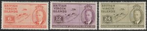 British Virgin Islands, #98-100  MH From 1951,  CV-$2.15,   short set