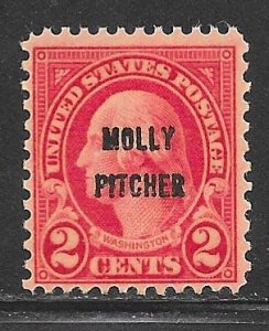 USA 646: 2c Molly Pitcher, MNH, F-VF