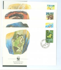 Liechtenstein 907-910 1989 World Wildlife Fund, first day cover. Cat. Val. for used stamps