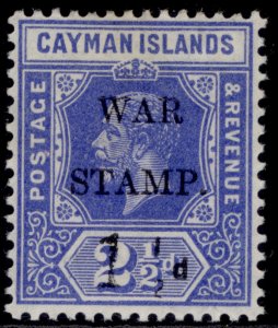 CAYMAN ISLANDS GV SG54a, 1½d on 2½d deep blue, NH MINT. Cat £85. NO FRACTION BAR