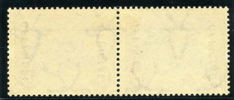 South Africa 1940 Official 10s blue & sepia bilingual pair MLH. SG O29. Sc O40.