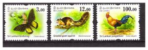 SRI LANKA 2018 Wild Animals 3 v MNH