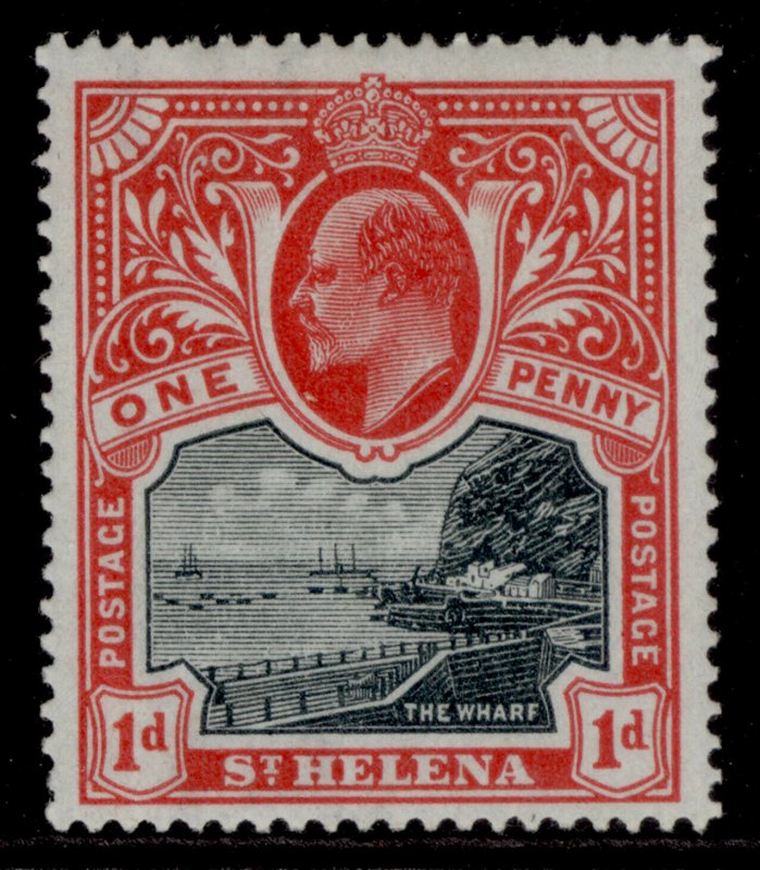 ST. HELENA EDVII SG56, 1d black & carmine, M MINT.