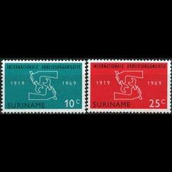 SURINAM 1969 - Scott# 366-7 ILO 50th. Set of 2 NH