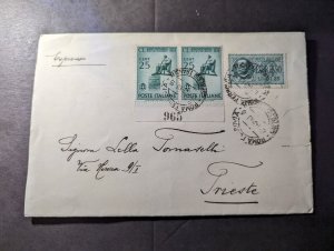 1943 Express Italy Cover Rome to Trieste