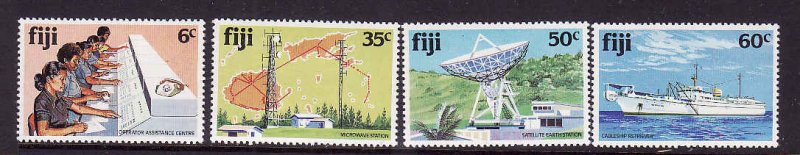 Fiji-Sc#445-8-unused NH set-Ships-Satellite-id1-1981-