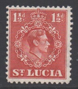 Saint Lucia Scott 113 - SG130a, 1938 George VI 1.1/2d Perf 12.1/2 MH*