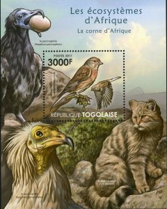 The Horn of Africa Birds Neophron Percnopterus Felis Silvestris S/S MNH #4236