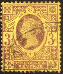 1887, Great Britain, 3p, Used, Sc 115, Sg 202