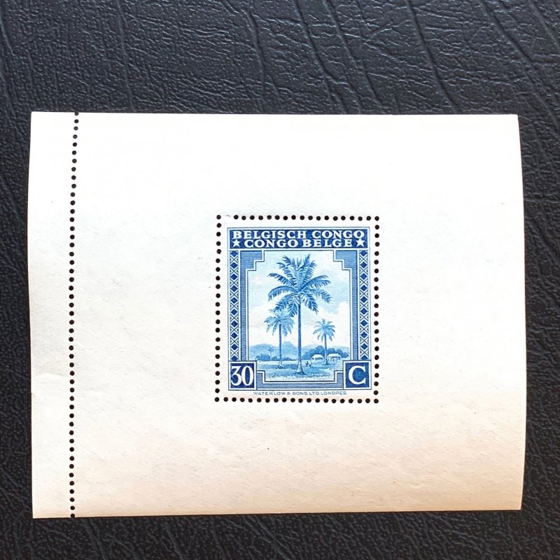 Belgian Congo 1944 30c Palms special MS, full selvedge, NH. Scott 211 CV $120