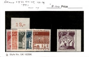 Germany, Postage Stamp, #944-947, 950 Mint NH, 1966 Architecture (AC)