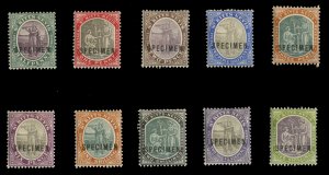 St. Kitts-Nevis #1-10S (SG 1-10s) Cat£160, 1903 1/2p-5sh, complete set, over...