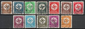 Germany - 1934 Official stamp set (Wmk.) Sc# O80/O91 (8239)