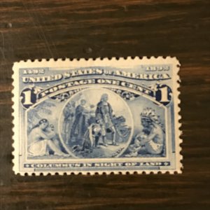 US SCOTT 230 - 1¢ Columbian Exposition (4) - MNH, F/VF- 2011 SSCV $47.50