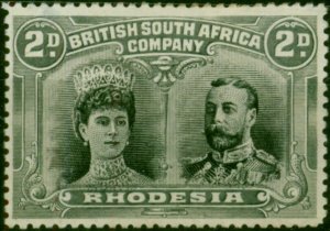 Rhodesia 1910 2d Black & Slate SG129 Fine MM