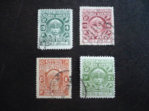 Stamps - India Cochin - Scott# 42-44,47 - Used Part Set of 4 Stamps