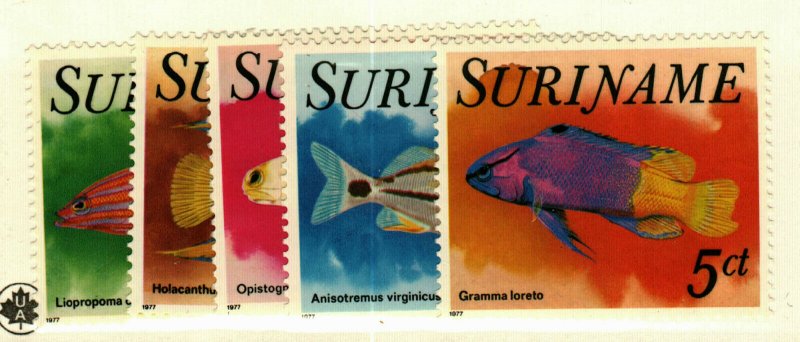 Suriname #471-5 MNH Fish set CV$6.50