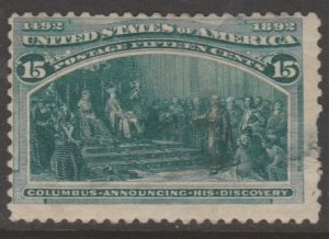 U.S. Scott #238 Columbian Stamp - Used Single