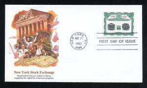 US 2630 NY Stock Exchange Bicentennial UA Fleetwood cachet FDC