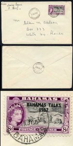 Bahamas QEII cover with Pompey Bay postmarks