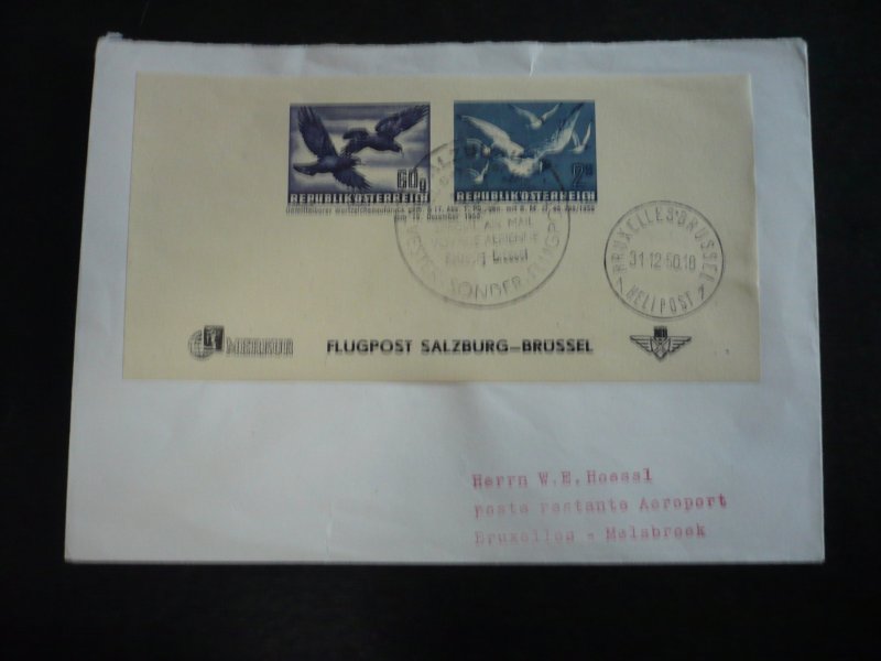 Postal History - Austria - Scott# C54,C56 -Airmail Address Label Imperf