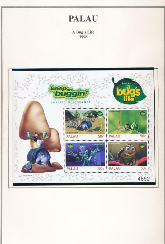 DISNEY PALAU 467-74 MINT NH A BUG'S LIFE 1998