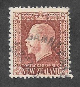 NEW ZEALAND #157 Used 8p King George V Stamp 2019 CV $4.00