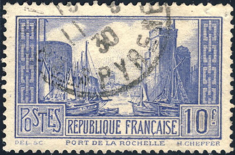 FRANCE - Yv.261 - 10fr La Rochelle T. I Obl. B (défaut sinon très bon centrage)