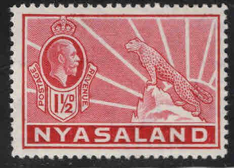 Nyasaland Protectorate Scott 56 MH* KGVI Leopard stamp 1938