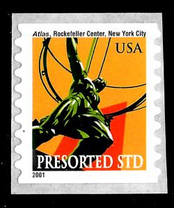 Sc 3520  Non-Denominational (10¢) Atlas Statue Single, MNH