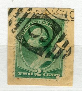 USA; 1870s Washington 2c. issue fine used POSTMARK PIECE numeral ' 6 '
