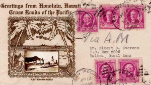 USA 1941 Cover Sc 861 881 Crosby Cachet Honolulu Hawaii Photo Insert of Surfers