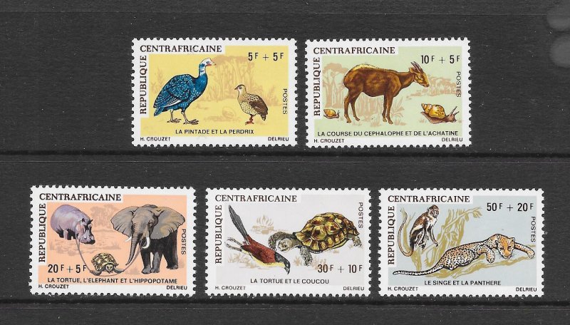 CENTRAL AFRICAN REPUBLIC #B3-7 BIRDS & ANIMALS  MNH