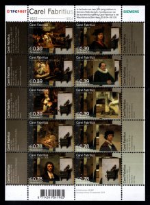 Netherlands Scott 1178 MNH** Carel Fabritius Art souvenir sheet CV $13.50