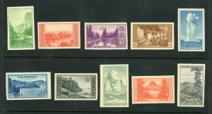  US Stamp #756-765 IMPERF Set of National Parks - 1c-10c - MNGNH - CV $15.50