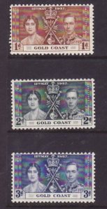 Gold Coast-Sc#112-4- id9-unused og NH KGVI set-Coronation-Omnibus-1937-any rainb