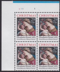 2871 Christmas Plate Block MNH