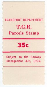 (I.B) Australia - Tasmania Railways : Parcels Stamp 35c