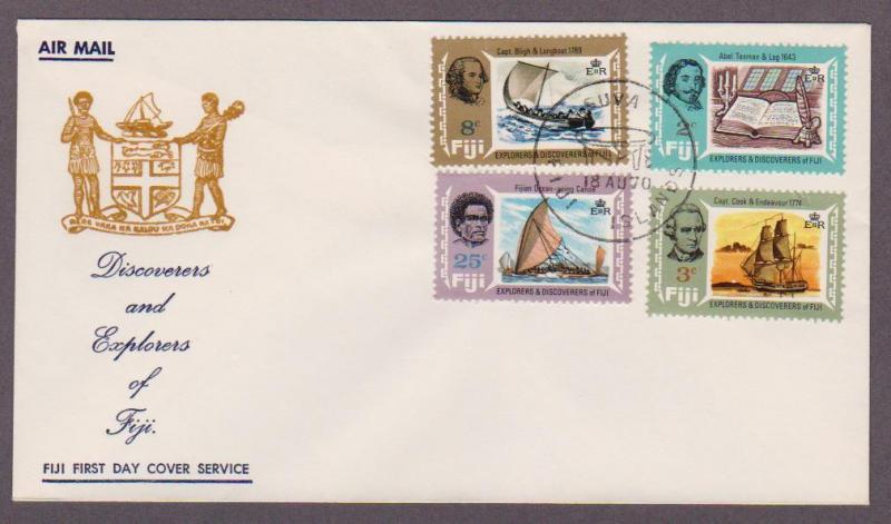 Fiji # 293 - # 296 , Discoverer & Explorer Ships FDC - I Combine S/H