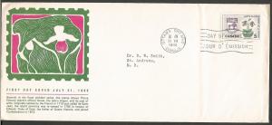 Canada 424 FDC. 1965, Coat of Arms, Flower