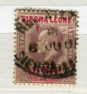 SIERRA LEONE; Early 1900s ED VII issue fine used 1d. value