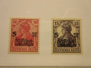 GERMANY Scott, B1, B2, MINT NEVER HINGED, Cat $5.25
