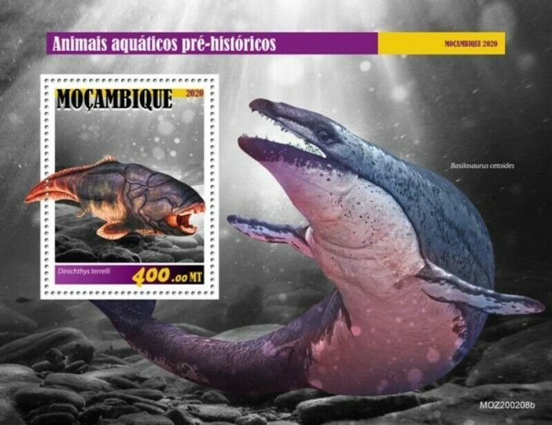 Mozambique - 2020 Prehistoric Water Animals - Stamp Souvenir Sheet - MOZ200208b