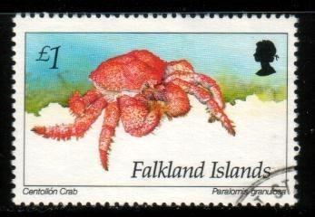 Centollon Crab, Falkland Islands stamp SC#607 used