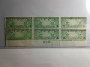 SCOTT # C 9 AIR MAIL PLATE BLOCK OF 6 MINT NEVER HINGED GREAT CENTERING !!