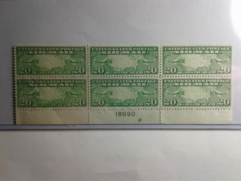 SCOTT # C 9 AIR MAIL PLATE BLOCK OF 6 MINT NEVER HINGED GREAT CENTERING !!