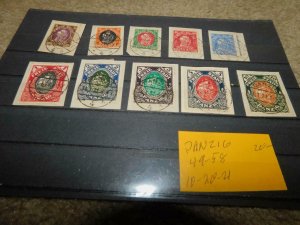 DANZIG, SCOTT# 49-58, USED ON PAPER